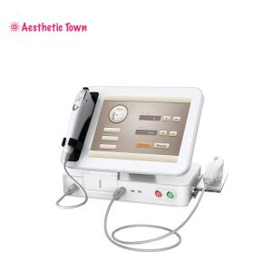 Professional HIFU beauty ultrasound equipment featuring large 8-inch color LCD screen for skin tightening and lifting